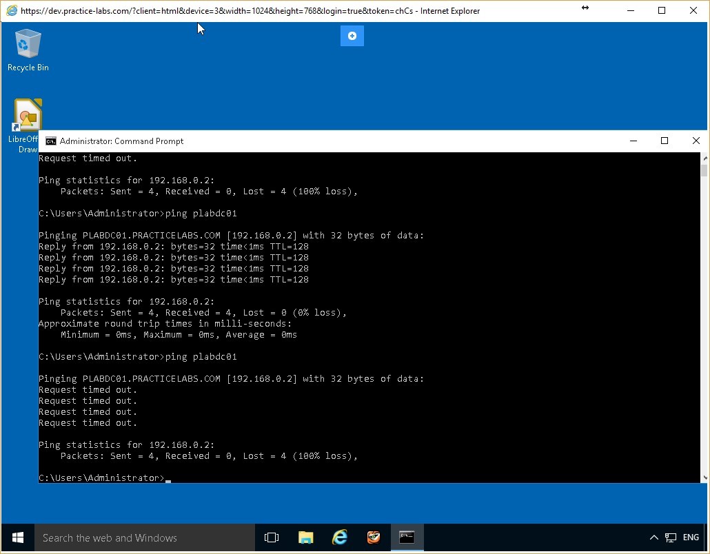 Figure 4.6 Screenshot of the PLABWIN10 desktop